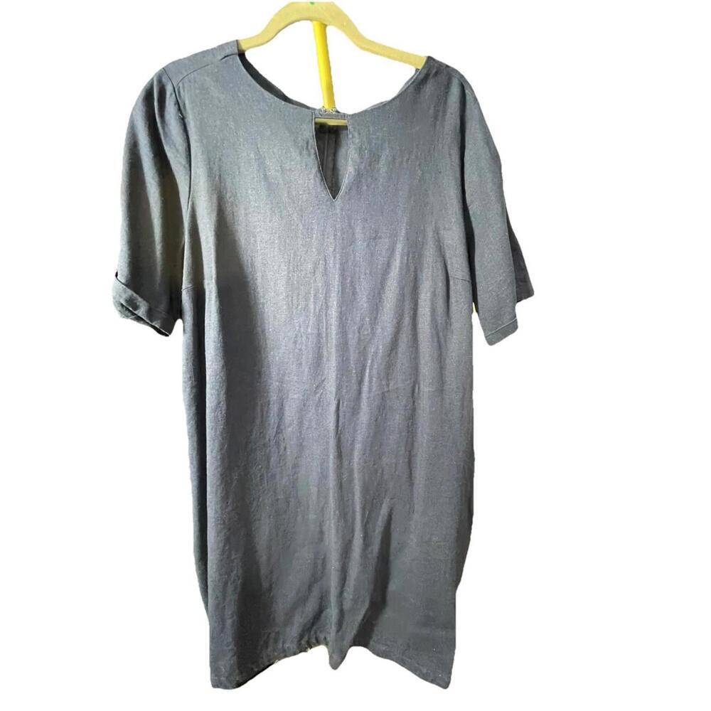 Ellos Womens Dress Size 16 Navy Blue Linen Blend